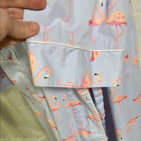 Women's Light Blue Flamingo Print Robe - Picture 7 of 12